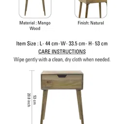 Metalsmith Beige and Brown Wooden Bedside Table image 4