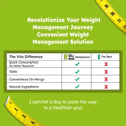 Vito Daily Metabolism direct to mouth powder supports weight management & digestion 15 Sachets Honey - Strawberry image 3