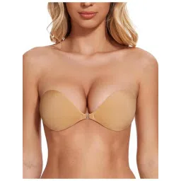 BRACHY Womens Nude Self-Adhesive Strapless Push-Up Silicone Bra image 1