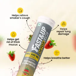 fast & up Fast&Up Lung Detox with 600mg NAC (N-acetylcysteine) for Smokers, Mucus, Chest Congestion & Pollution l Lung Cleanser Drink l Lung & Respiratory Health l 20 Effervescent Tablet - Strawberry Flavor image 5
