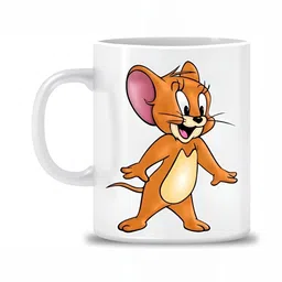 Mr UVD White & Orange Cartoon Characters Printed Ceramic Glossy Mug 350 ml-picture-21