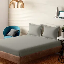 Portico Fantasy Bloom Grey 600 TC Super King Bedsheet Set 2.74 m x 2.74 m-image-22