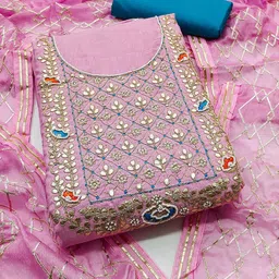 SAINOOR Embellished Semi-Stitched Dress Material-picture-38