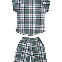 FLUEMART Boys Checked Shirt with Shorts image 5
