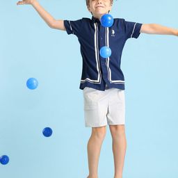 U.S. Polo Assn. Kids Boys Boxy Opaque Striped Casual Shirt-picture-3