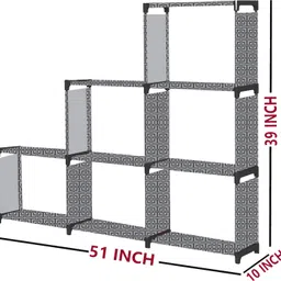 sb07 Cabinet print 9 Layer Simple Bookshelf/Multipurpose Rack Metal Open Book Shelf image 2
