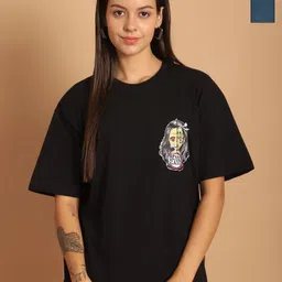 Metronaut Women Typography 2 Printed Drop-Shoulder Sleeves T-shirt-picture-23