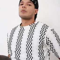 Blnk Unisex Self Design Round Neck Relaxed Fit T-Shirt image 4