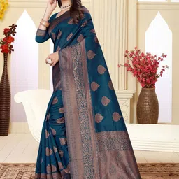 Snofi Creation Ethnic Motifs Woven Design Zari Kanjeevaram Saree-image-66