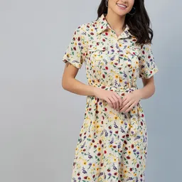 Chemistry Floral Print Crepe Shirt Dress-image-48