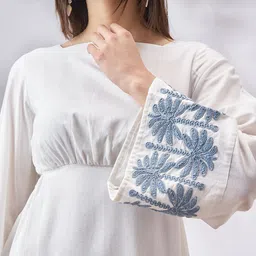 Vara By Vishudh Floral Embroidered Flared Sleeve A-Line Dress image 3