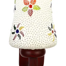 1ST TIME Multicoloured & White Textured Wood Frustum Shaped Wall Lamp image 4