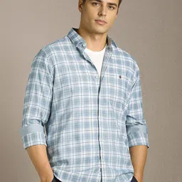 Louis Philippe Sport Men Checked Button-Down Collar Pure Cotton Casual Shirt-picture-28