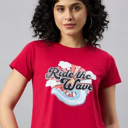 REPRISE Women Printed Pockets T-shirt-image-15