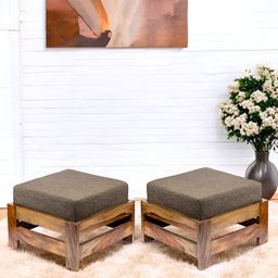 Ikiriya 2Pcs Brown Wooden Stools-picture-18