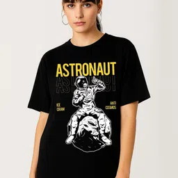 Be Crazy Women Graphic Printed Round Neck Pure Cotton Oversized T-shirt-picture-30