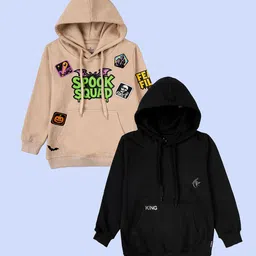 KiddoPanti Boys Pack of 2 Printed Hooded Sweatshirt-picture-46