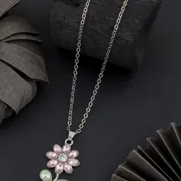 glitchez Brass Silver-Plated Feather Necklace image 4