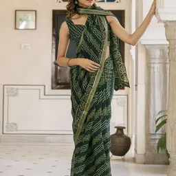 HERE&NOW Bandhani Printed Bandhani Saree image 2
