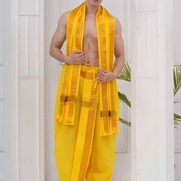 Sethukrishna Mens Readymade DhotiPant with Angavastram Set-picture-5