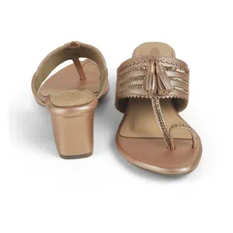 Tresmode Women Embellished Open Toe Leather Block Sandals image 4