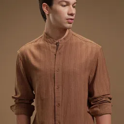 HIGHLANDER Men Comfort Opaque Striped Casual Shirt-picture-32
