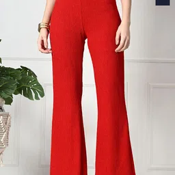 Brainbees Women Pack of 2 Smart High-Rise Flat-Front Bootcut Regular Trousers-image-35