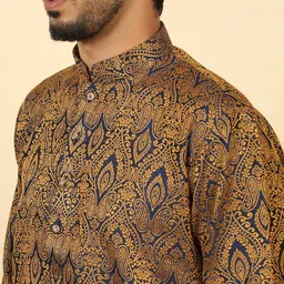KRAFT INDIA Men Ethnic Motifs Woven Design Kurta With Dhoti Pants image 3
