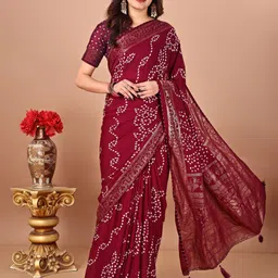 DIVASTRI Bandhani Poly Chiffon Designer Bandhani Saree-image-75
