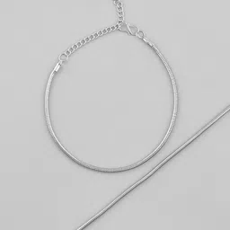 DIVASTRI Set Of 2 Sttainless Steel Silver-Plated Anklet image 2