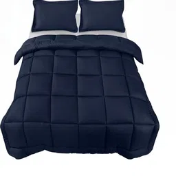 Doristyle Navy Blue Checked Microfiber Heavy Winter 500 GSM Double Bed Comforter-image-78