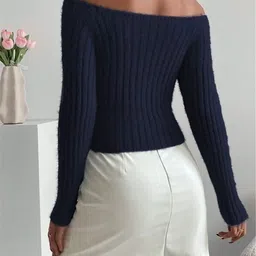 StyleCast Ribbed Off-Shoulder Pullover image 3