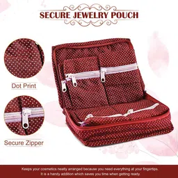Kuber Industries Maroon & Brown 2 Pieces Polka Dot Printed Jewellery Organiser image 4