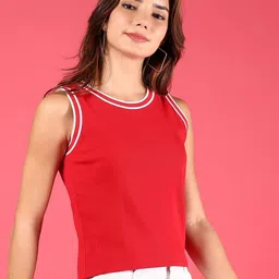V-Mart Women Solid Round Neck Cotton T-shirt-image-67