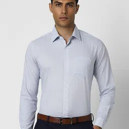 Van Heusen Men Spread Collar Micro Checked Cotton Slim Fit Formal Shirt-picture-14