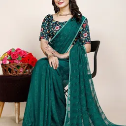 K 5 Fashion Embroidered Pure Chiffon Saree-picture-11