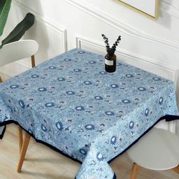 Texstylers Blue Floral Anti-Slip Cotton 2-Seater Table Cover-picture-17