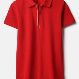 United Colors of Benetton Boys Solid Polo Collar Pure Cotton T-shirt-picture-45