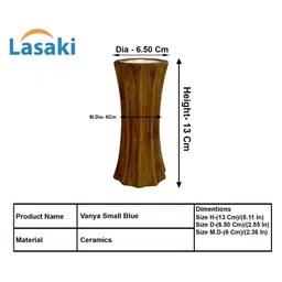 LASAKI Vanya Brown Textured Ceramic Flower Vase image 5