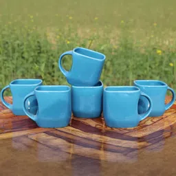 laghima jadon Blue Handcrafted and Hand Painted Solid Ceramic Glossy Cups and Mugs image 3