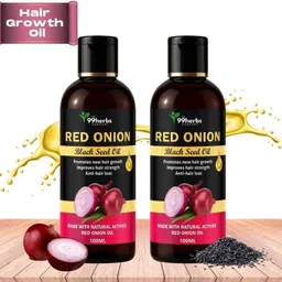 the 99 herbs company 99Herbs Red Onion Oil 100ml (Pack of 2) | Hair Growth & Anti-Hair Fall Oil Hair Oil-picture-36