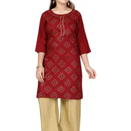 BAESD Girls Geometric Printed Pure Cotton A-Line Kurta With Palazzos image 5