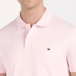 Tommy Hilfiger Men Solid Polo Collar Cotton T-shirt image 4