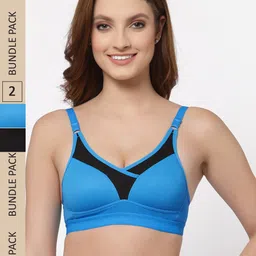 Floret Pack of 2 Heavily Padded Non Wired T Shirt Bra-image-90