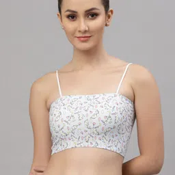 Friskers Cream-Coloured Abstract Bra Lightly Padded-picture-30