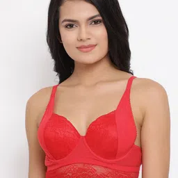 Clovia Red Bralette Underwired Lightly Padded Bra image 1