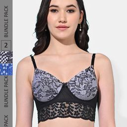 FIMS Pack Of 2 Floral Full Coverage Lightly Padded Bra With All Day Comfort-picture-29