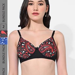 FIMS Pack Of 2 Printed Full Coverage Lightly Padded Everyday Bra All Day Comfort-picture-31
