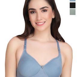 Liigne Pack Of 3 Full Coverage Non Padded Everyday Bra With All Day Comfort-picture-42
