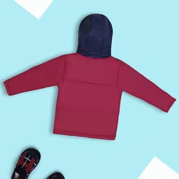 V-Mart Infant Acrylic Lightweight Crop Hooded Padded Jacket image 2